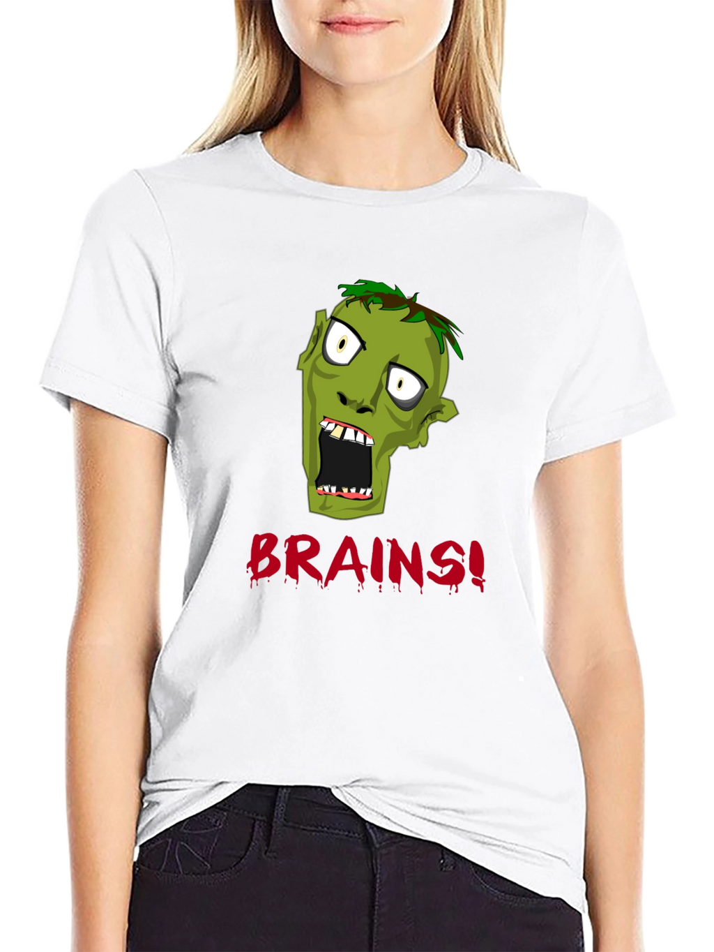 Zombie Brains Graphic Print T-Shirt