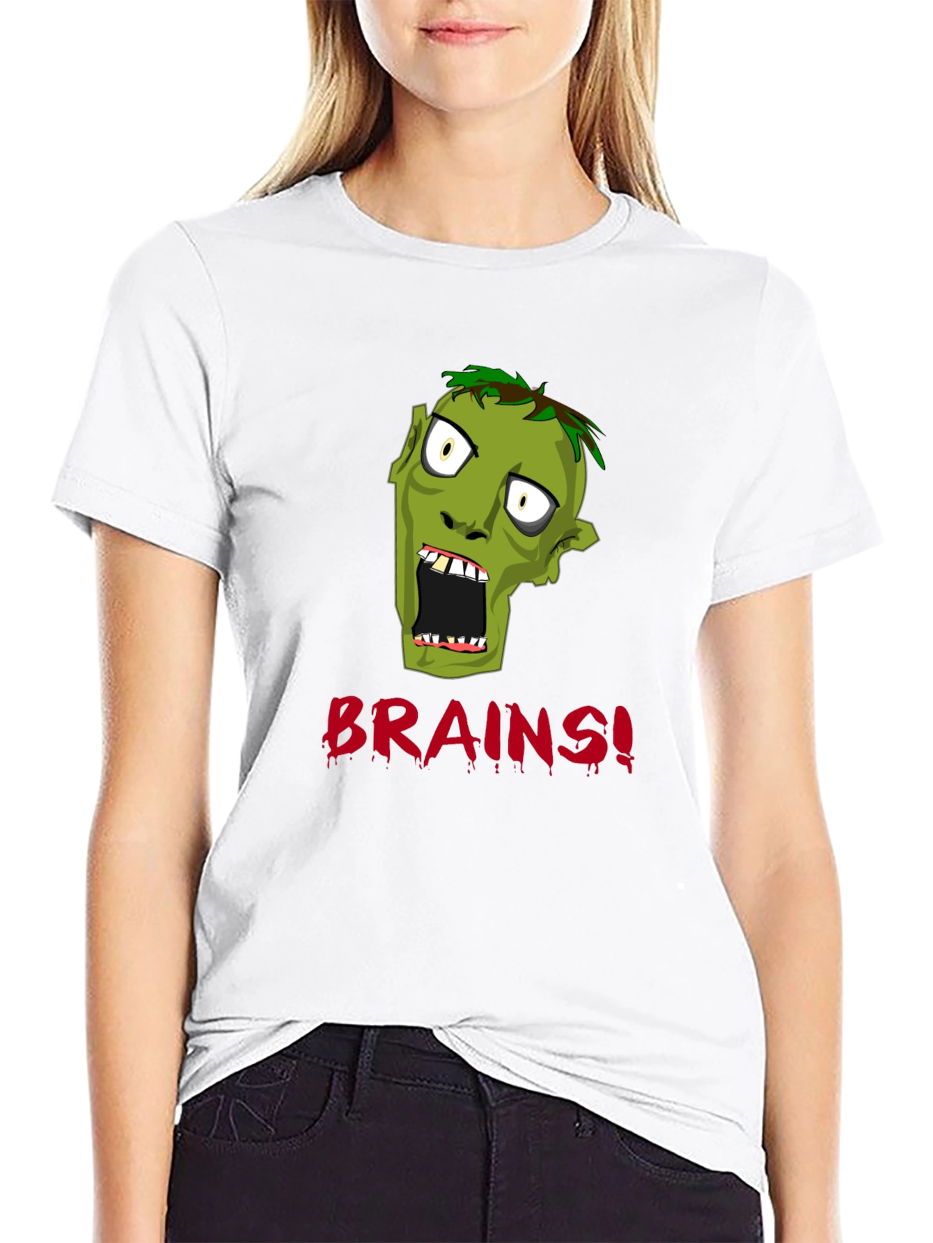 Zombie Brains Graphic Print T-Shirt