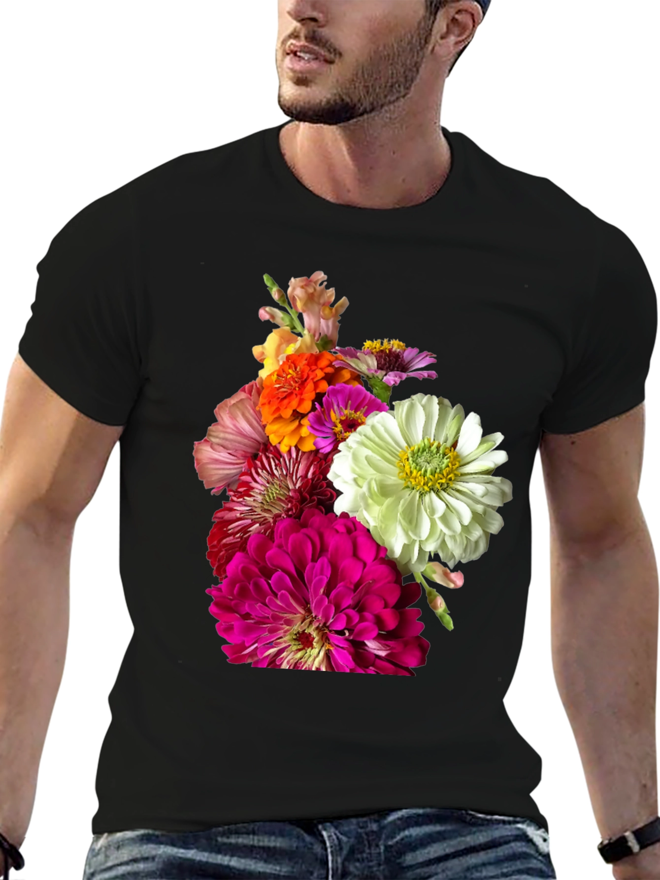 Floral Bouquet Graphic Tee - Unique Botanical Design