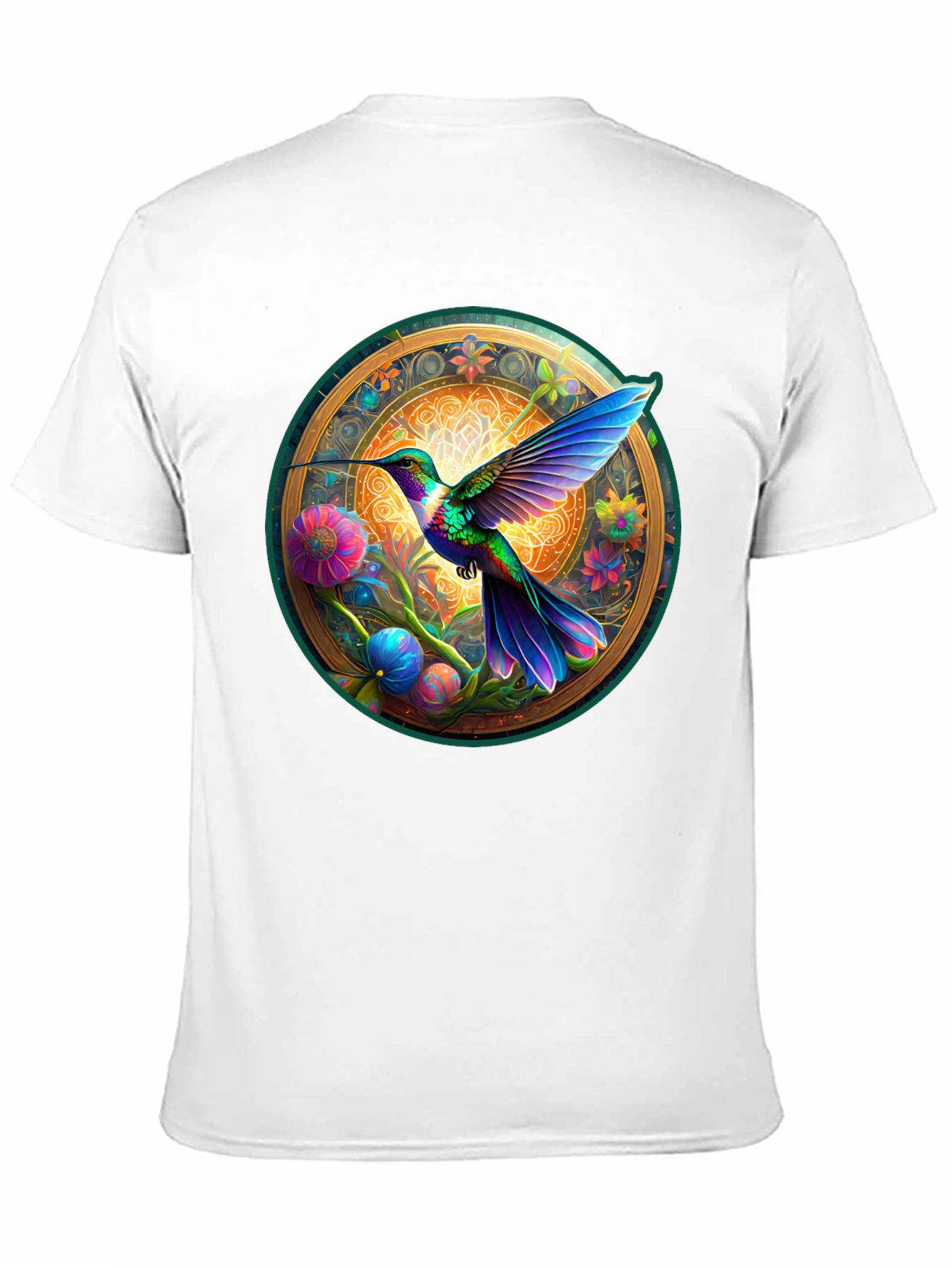 Hummingbird Mandala Graphic Tee - Artistic Comfort