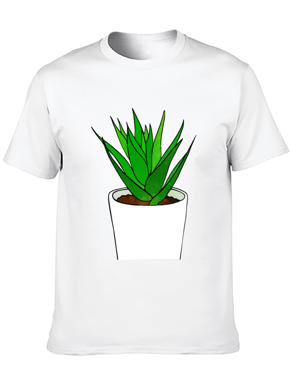 Aloe Plant Graphic Tee - Black Cotton T-Shirt