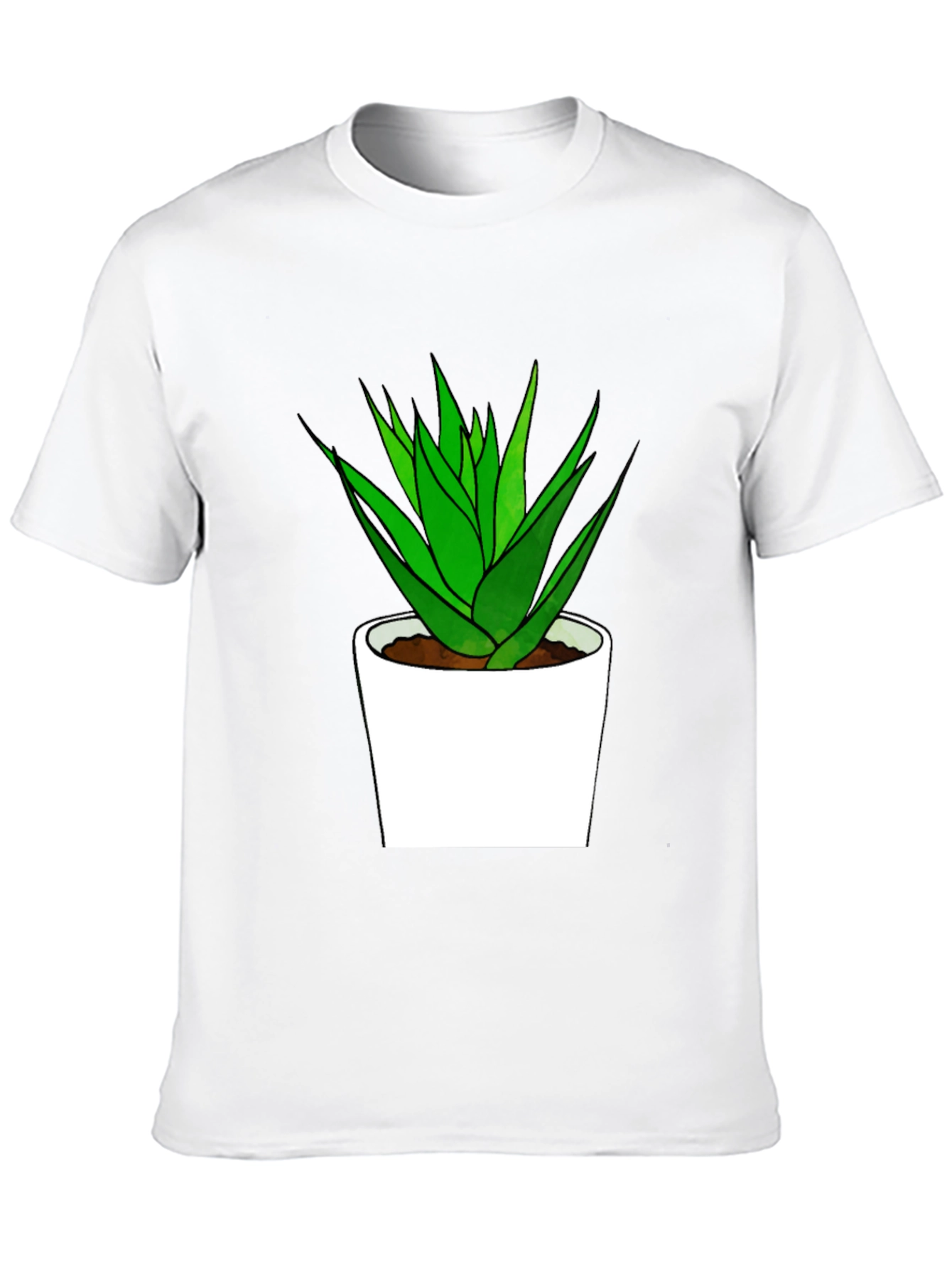 Aloe Plant Graphic Tee - Black Cotton T-Shirt