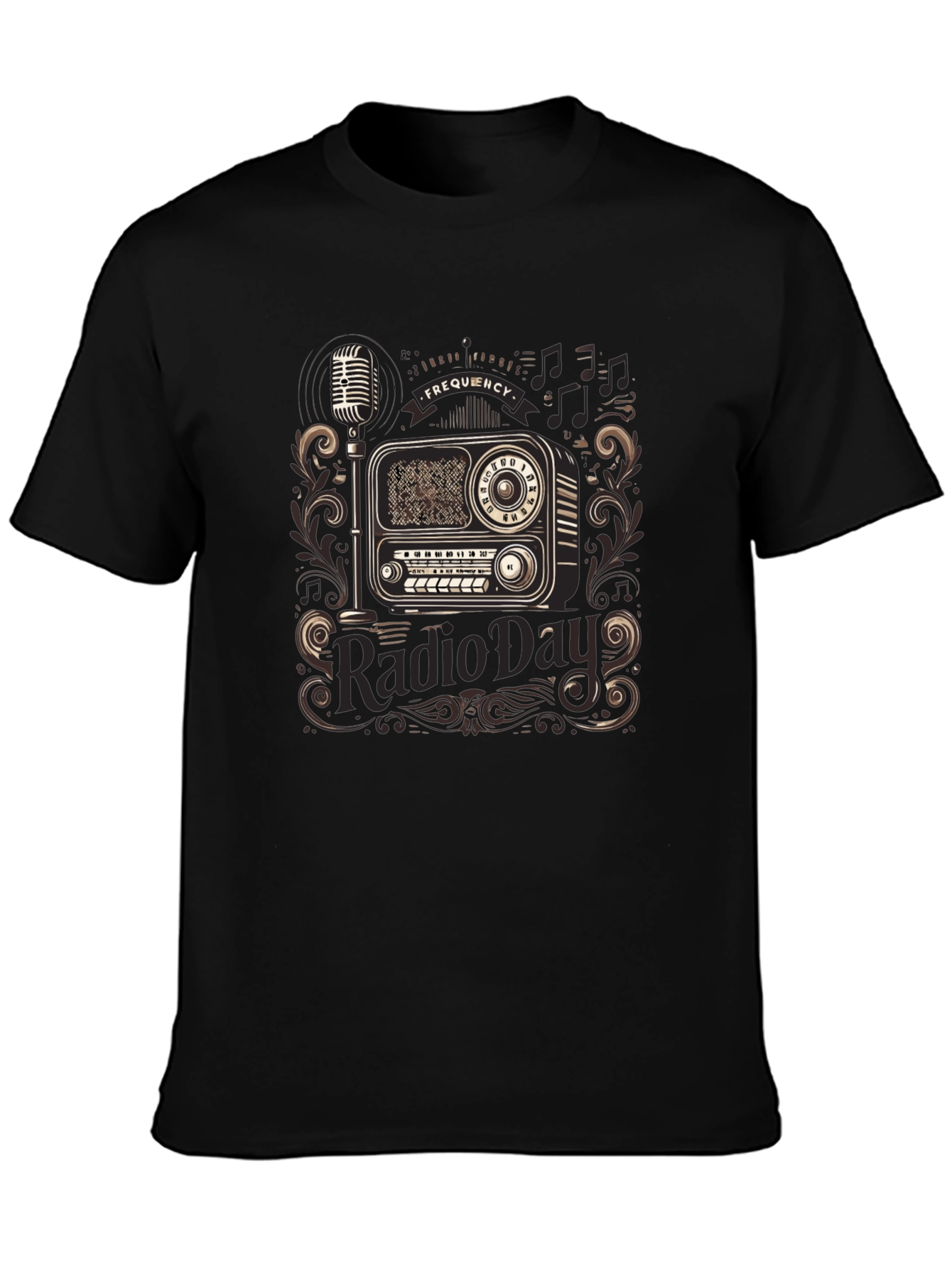 Vintage Radio Day T-Shirt - Black