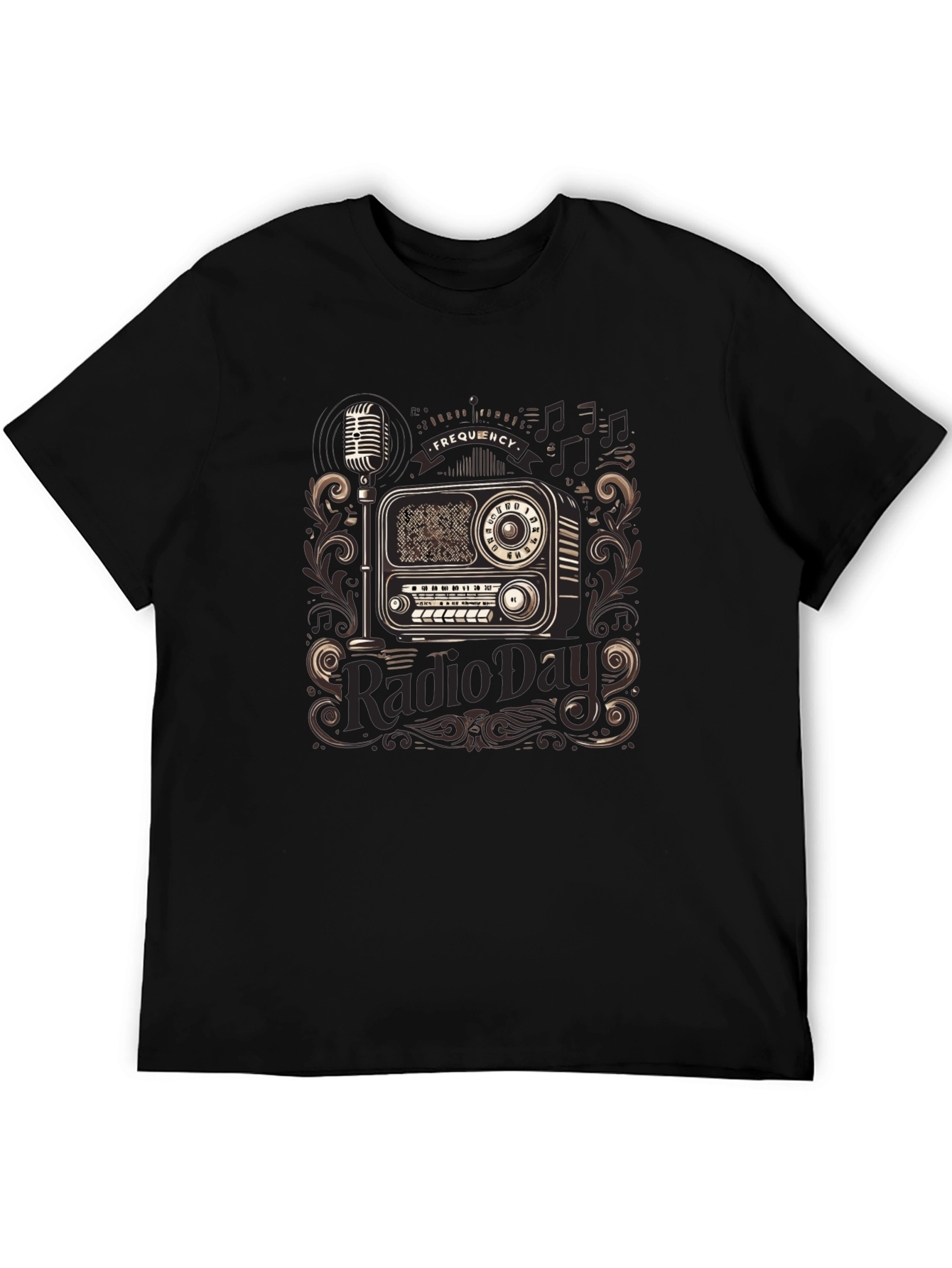 Vintage Radio Day T-Shirt - Black