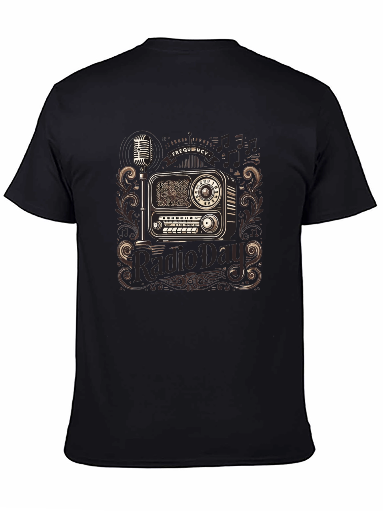Vintage Radio Day T-Shirt - Black