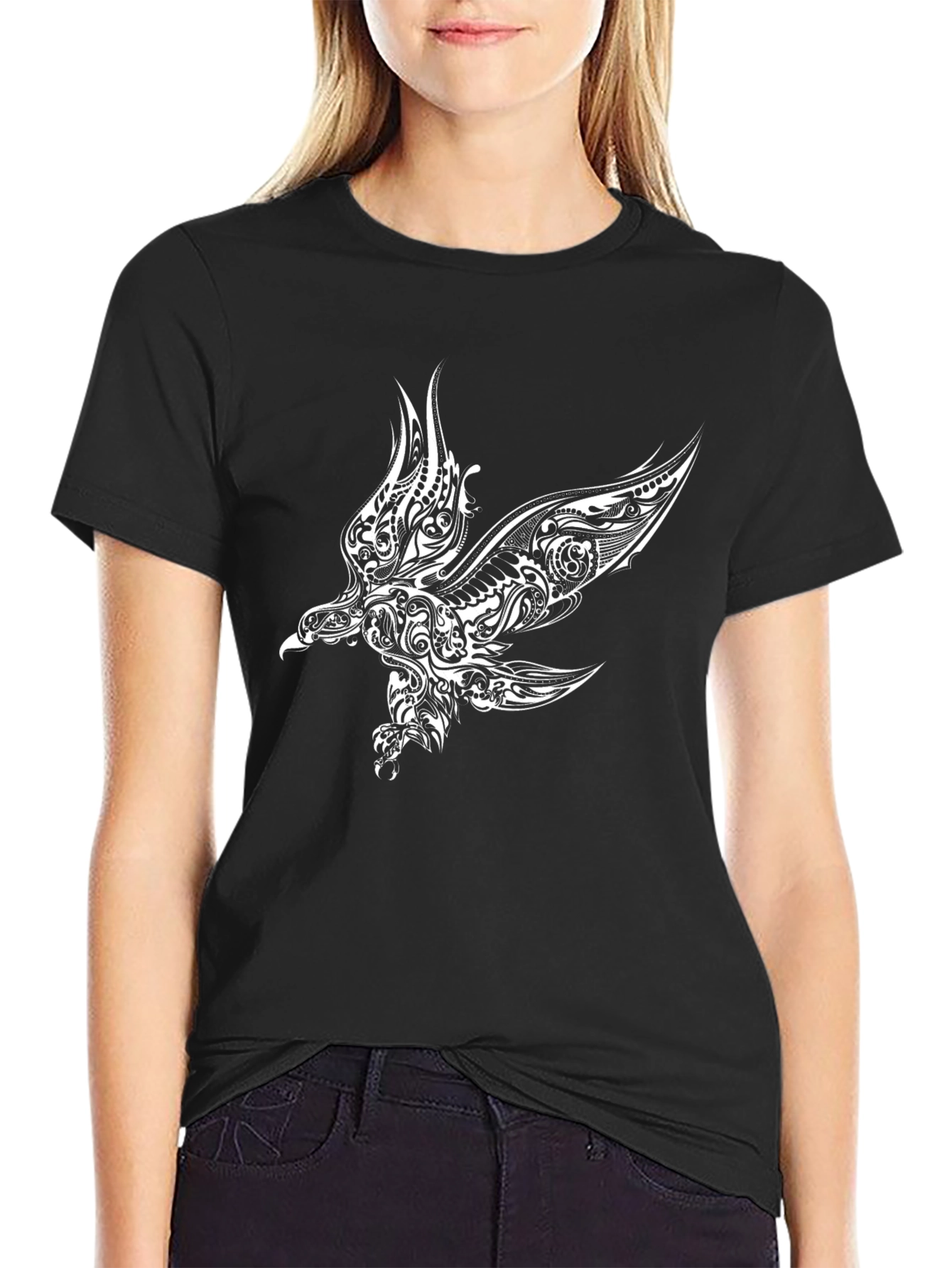 Black Eagle Print T-Shirt