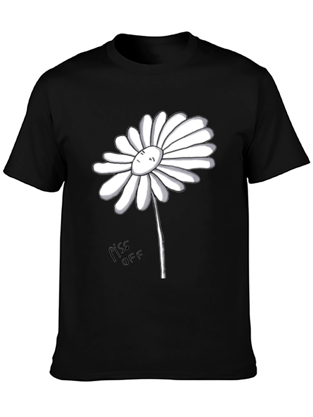 Daisy Graphic Tee - Black Cotton T-Shirt