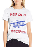 Keep Calm Air Force Strong Graphic T-Shirt