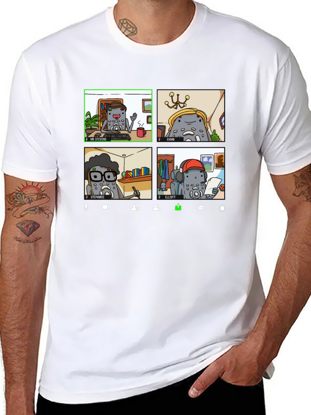 Zoom Meeting Character Graphic Tee