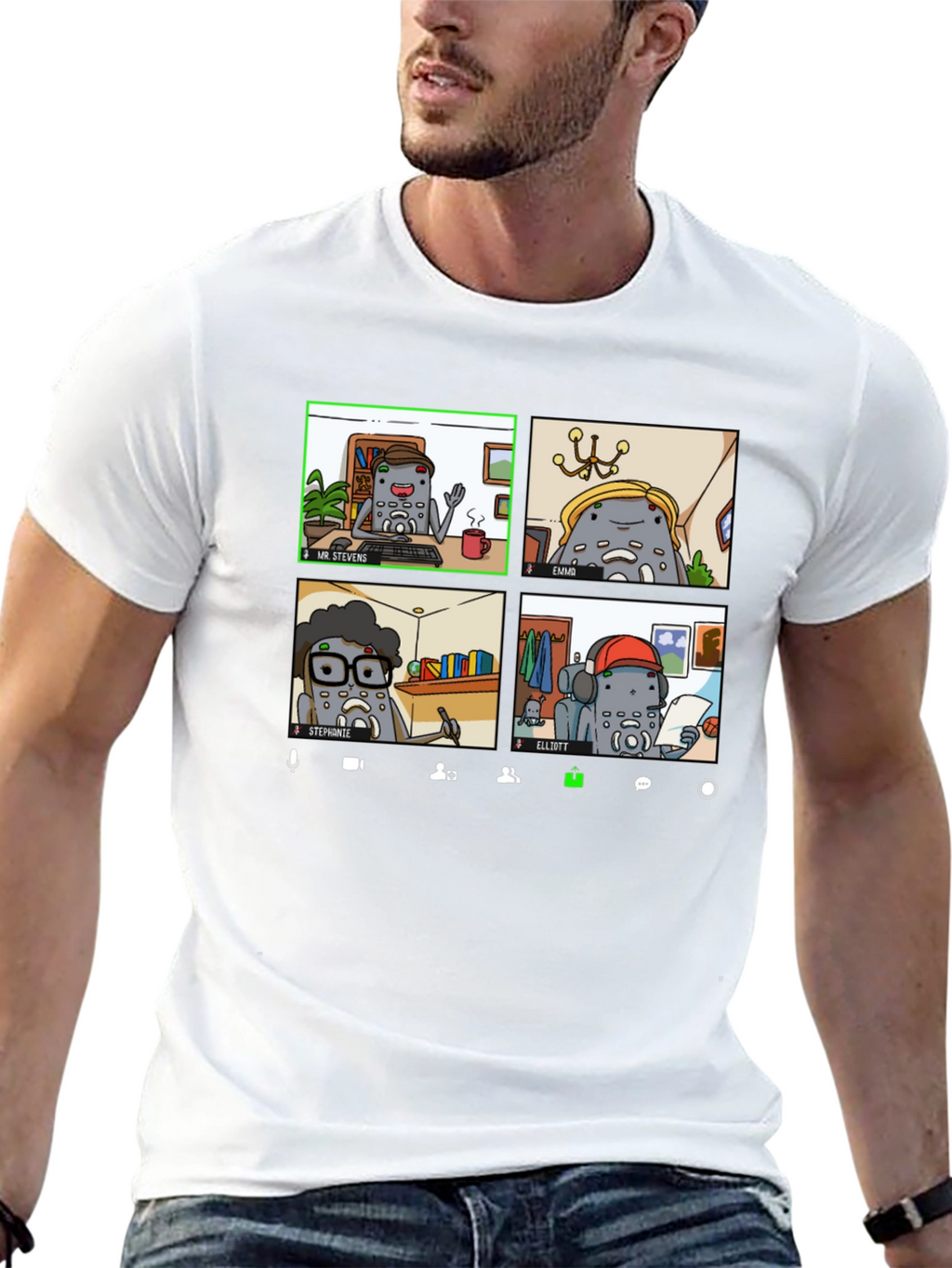 Zoom Meeting Character Graphic Tee