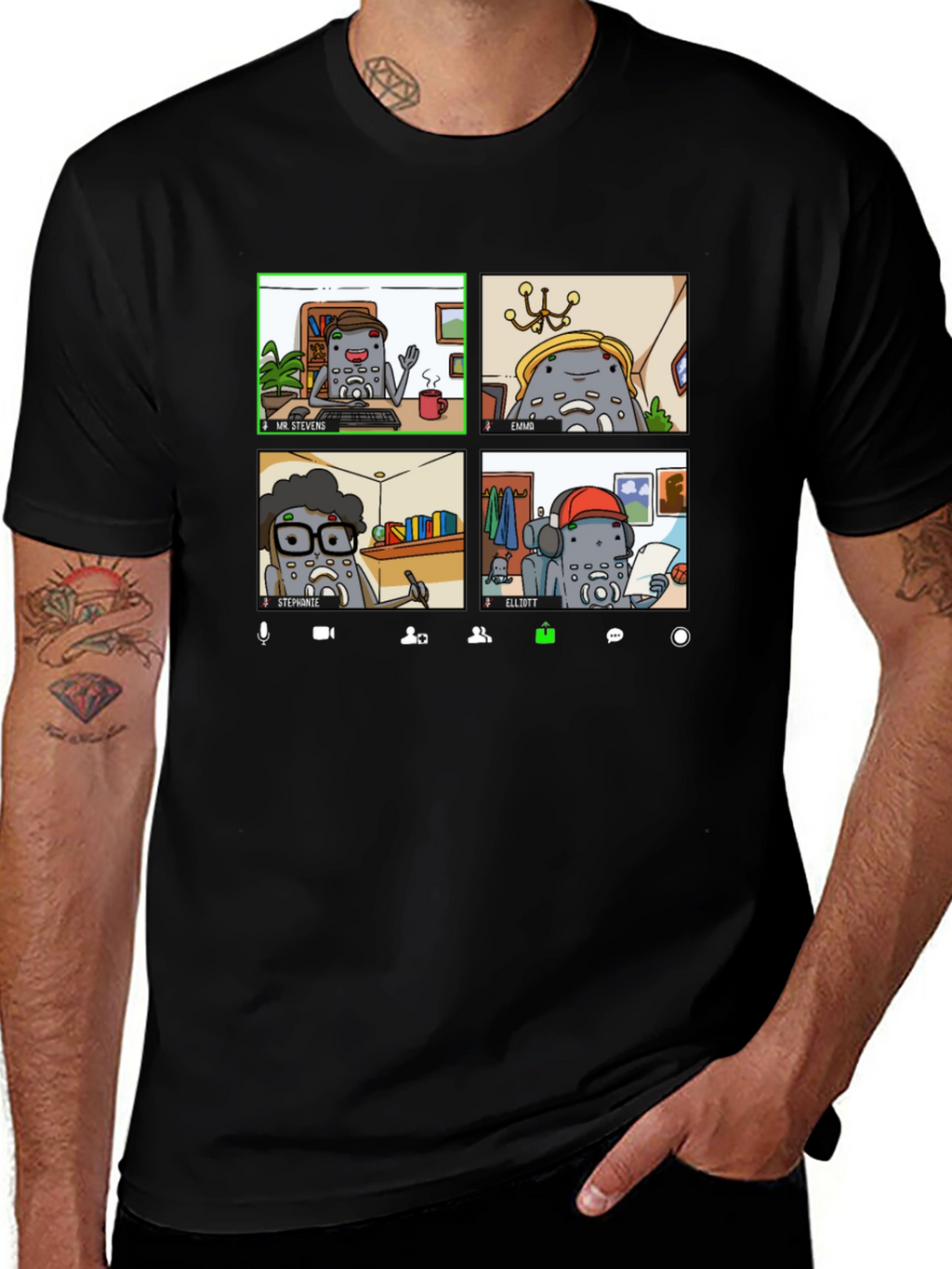 Zoom Meeting Character Graphic Tee