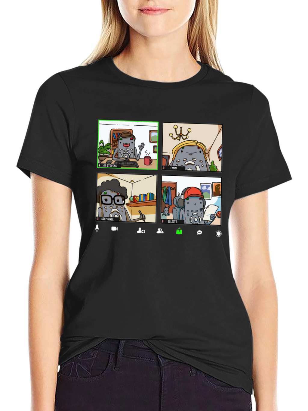 Zoom Meeting Character Graphic Tee