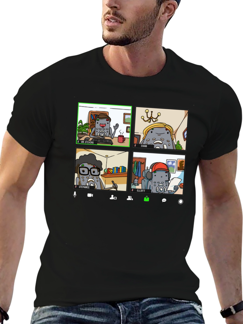 Zoom Meeting Character Graphic Tee