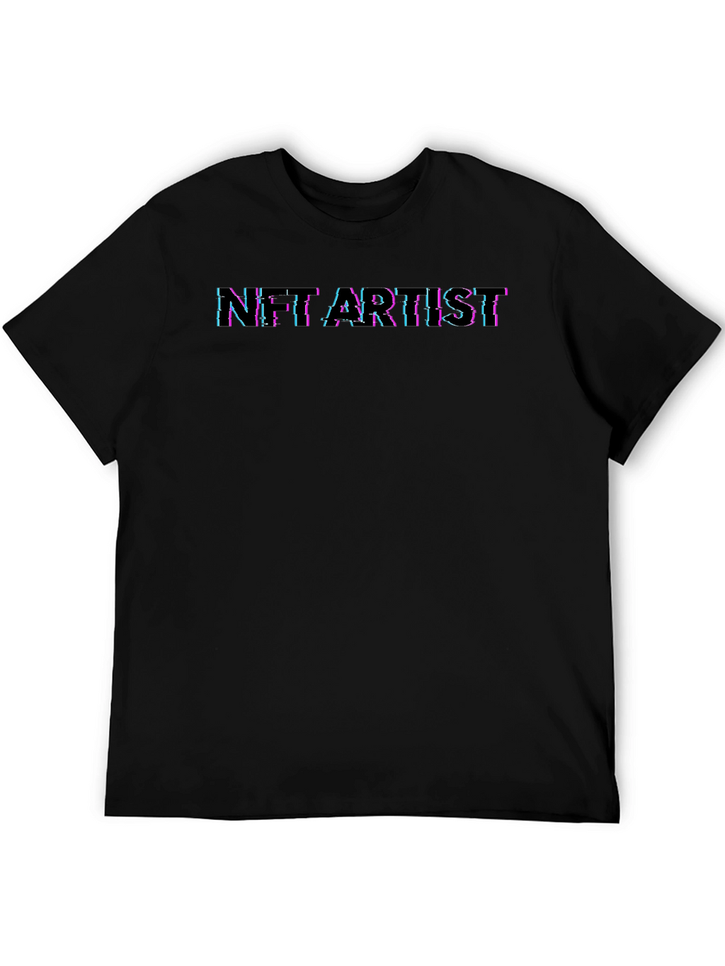 NFT Artist Glitch Graphic Black T-Shirt
