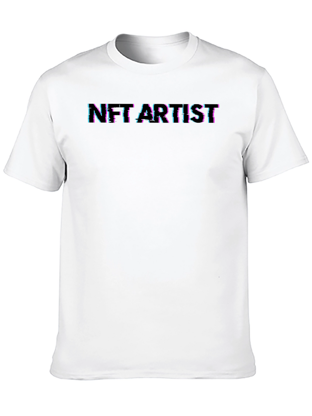 NFT Artist Glitch Graphic Black T-Shirt