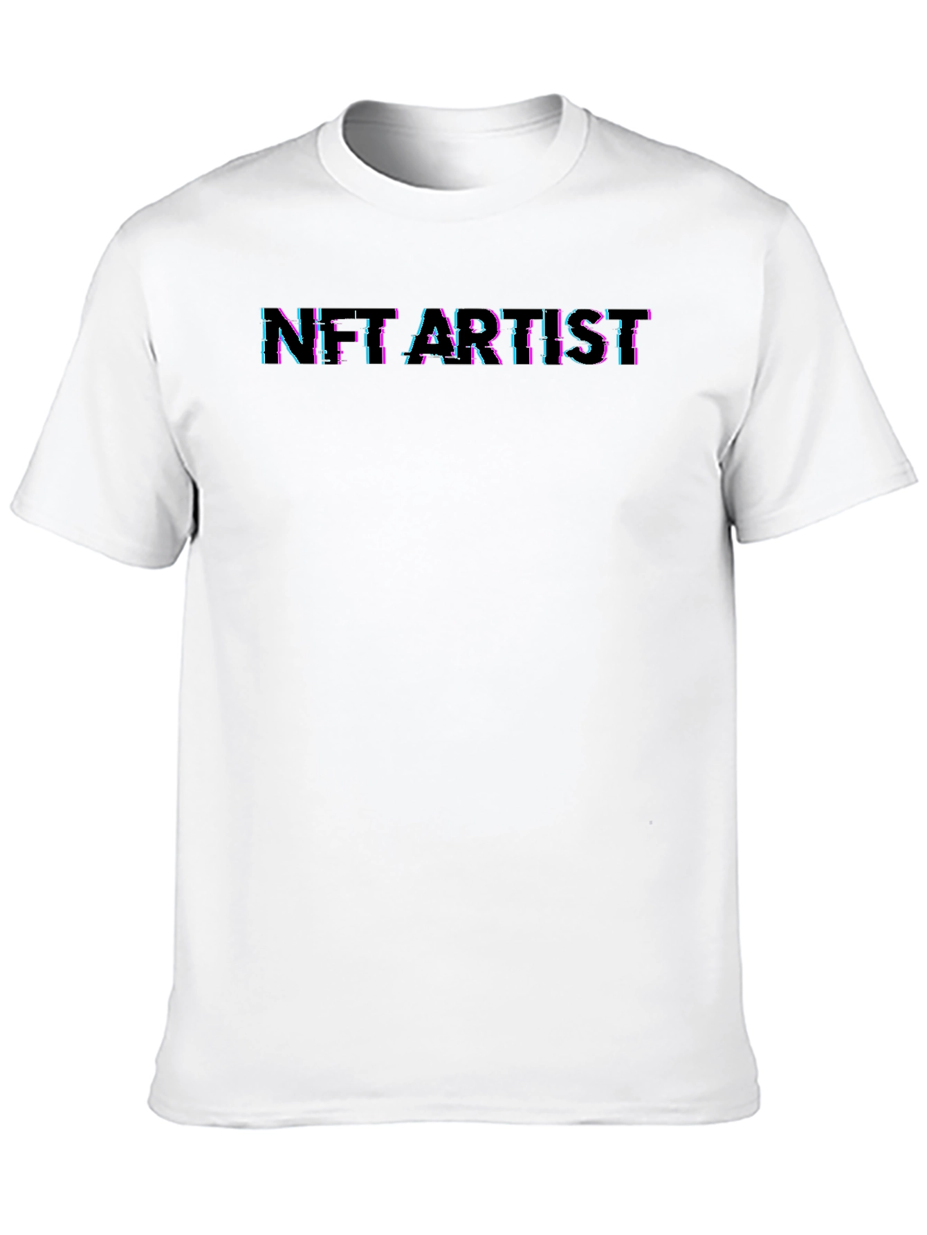 NFT Artist Glitch Graphic Black T-Shirt