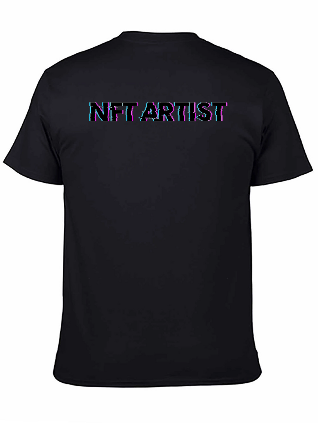 NFT Artist Glitch Graphic Black T-Shirt
