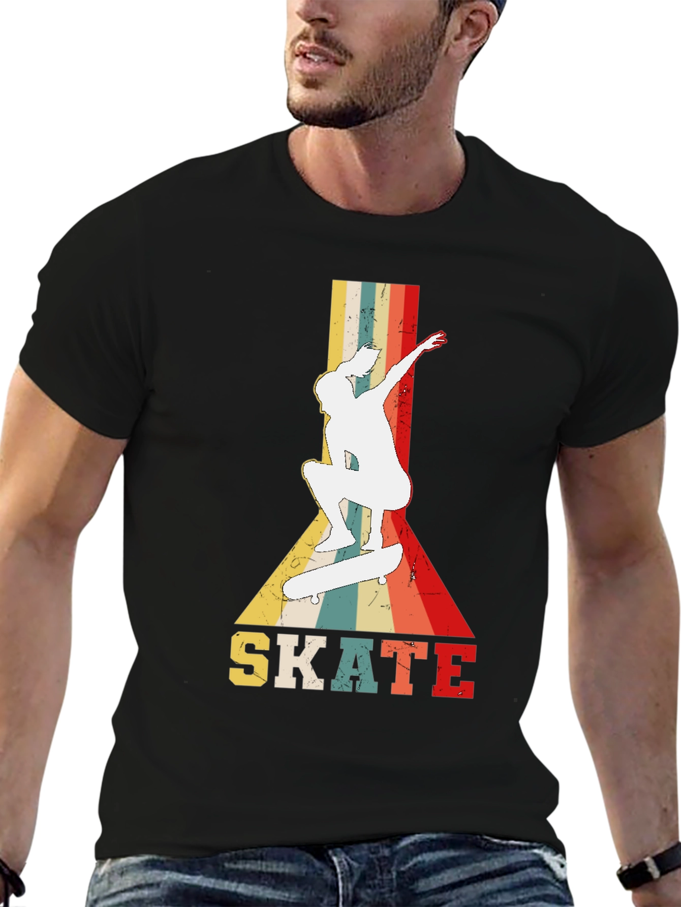 Retro Skate T-Shirt - Vintage Style Skateboarder Tee