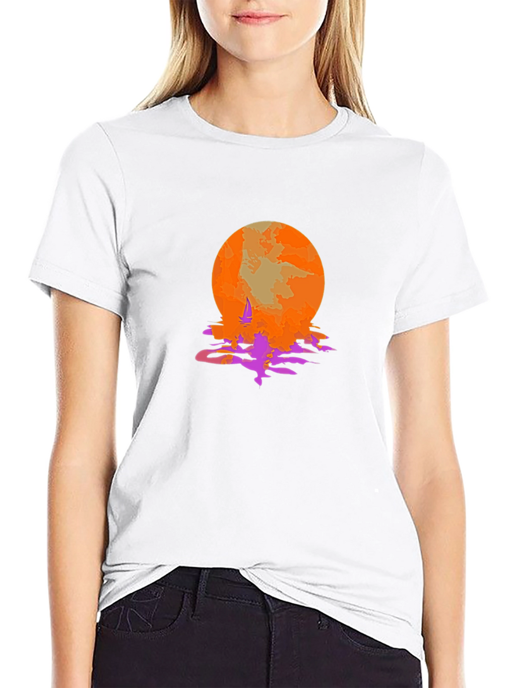 Sunset Sailing Graphic Tee - Retro Style