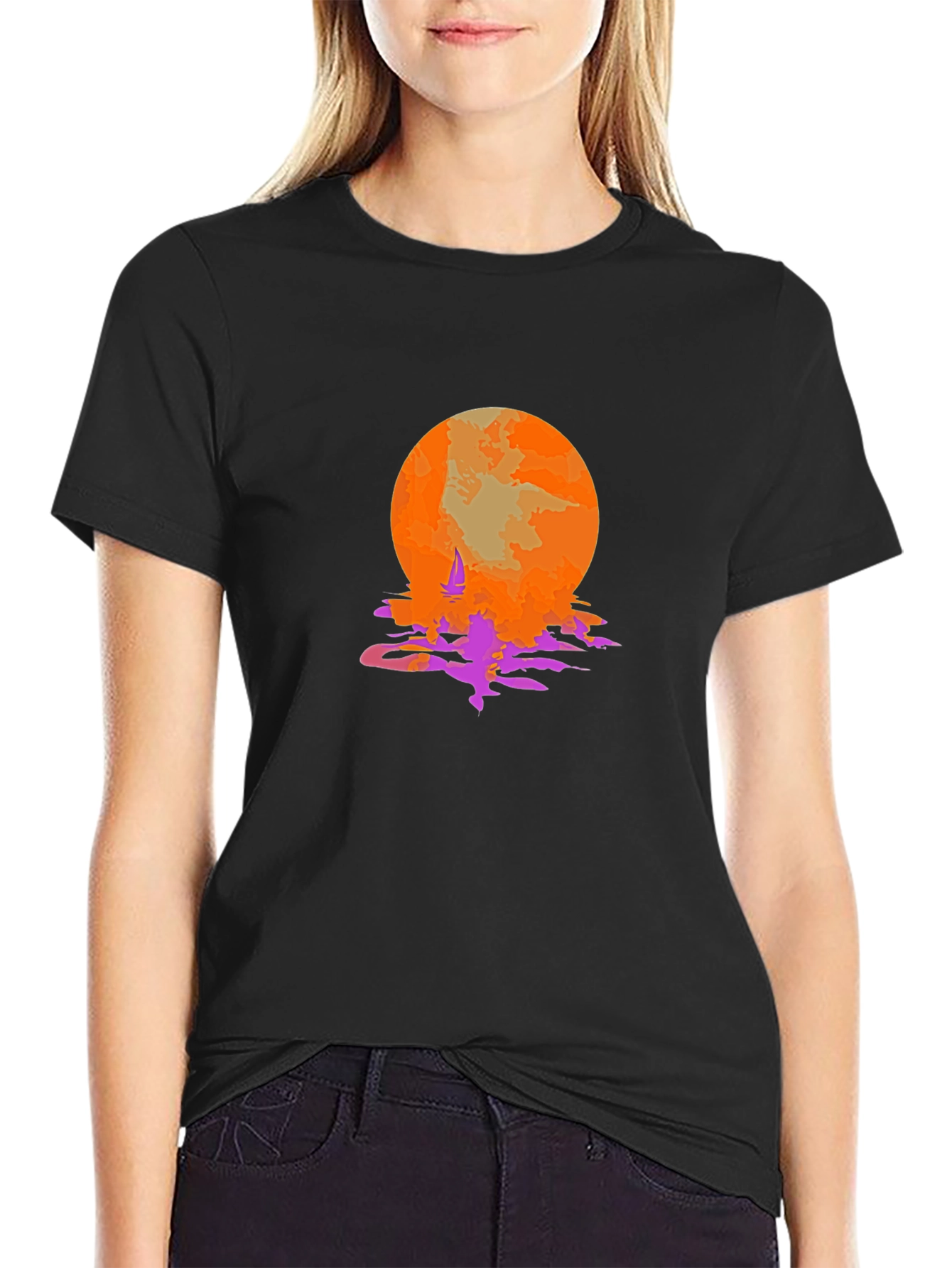 Sunset Sailing Graphic Tee - Retro Style