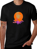 Sunset Sailing Graphic Tee - Retro Style