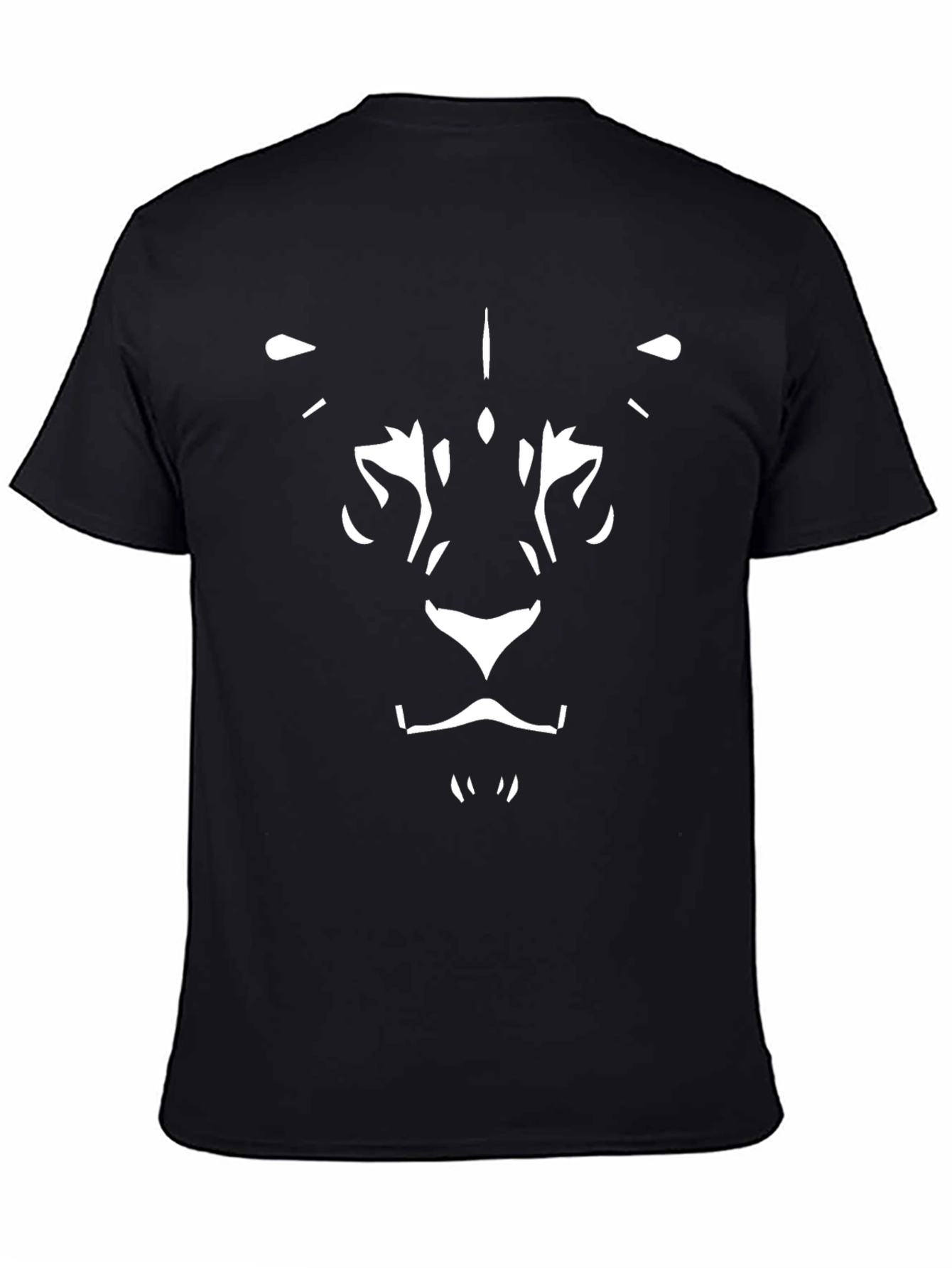 Lion Face Graphic Black T-Shirt