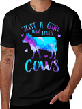 Just a Girl Who Loves Cows Graphic Tee