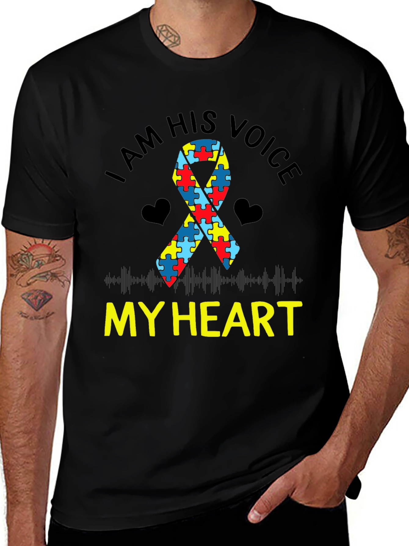 Autism Awareness T-Shirt - I Am His Voice My Heart