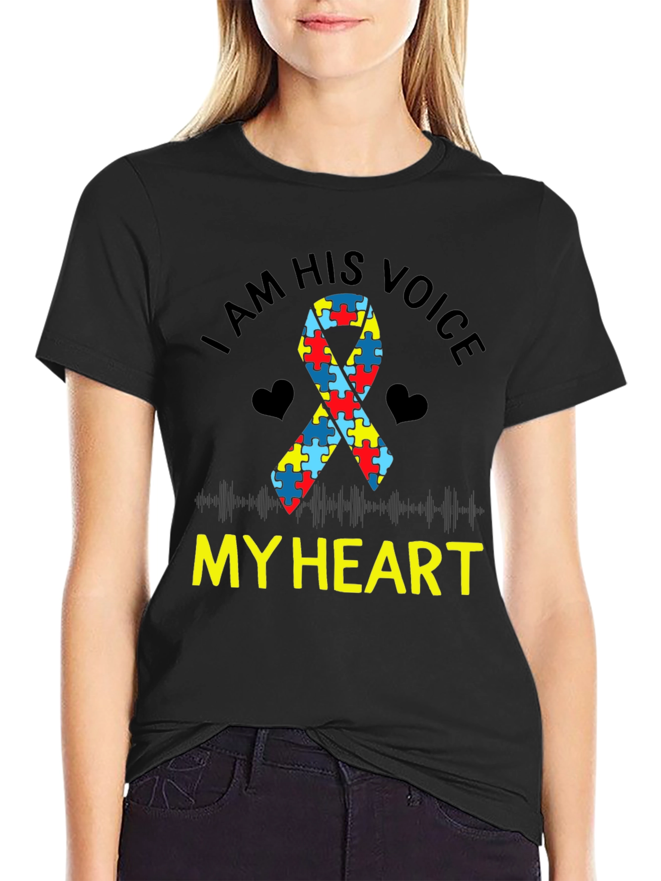 Autism Awareness T-Shirt - I Am His Voice My Heart