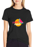 Summer Feels Graphic Tee - Black Cotton T-Shirt