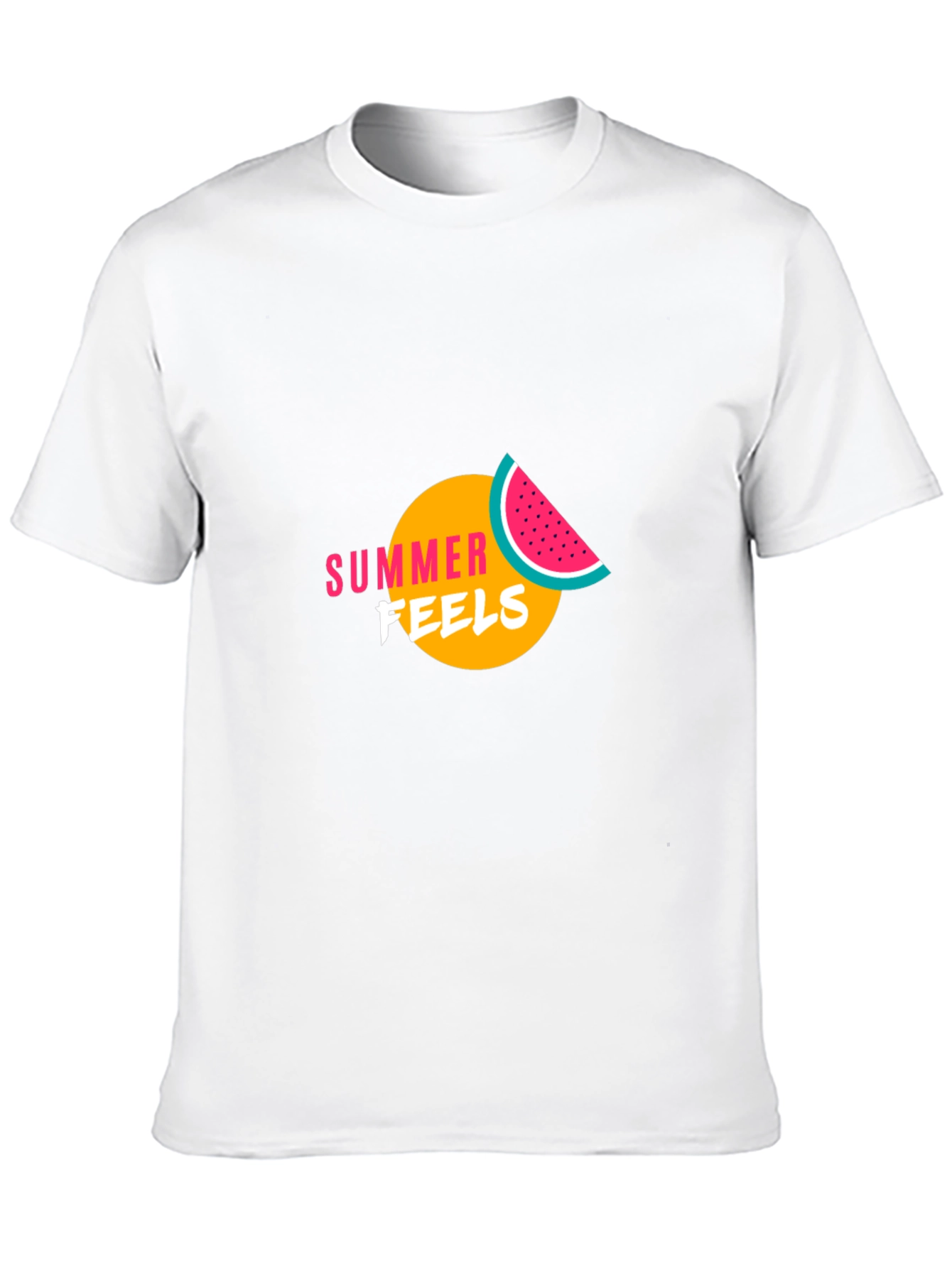 Summer Feels Graphic Tee - Black Cotton T-Shirt