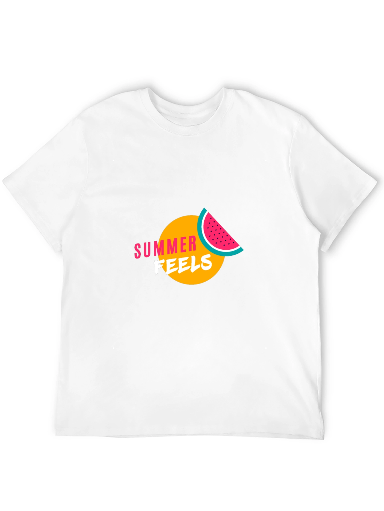 Summer Feels Graphic Tee - Black Cotton T-Shirt