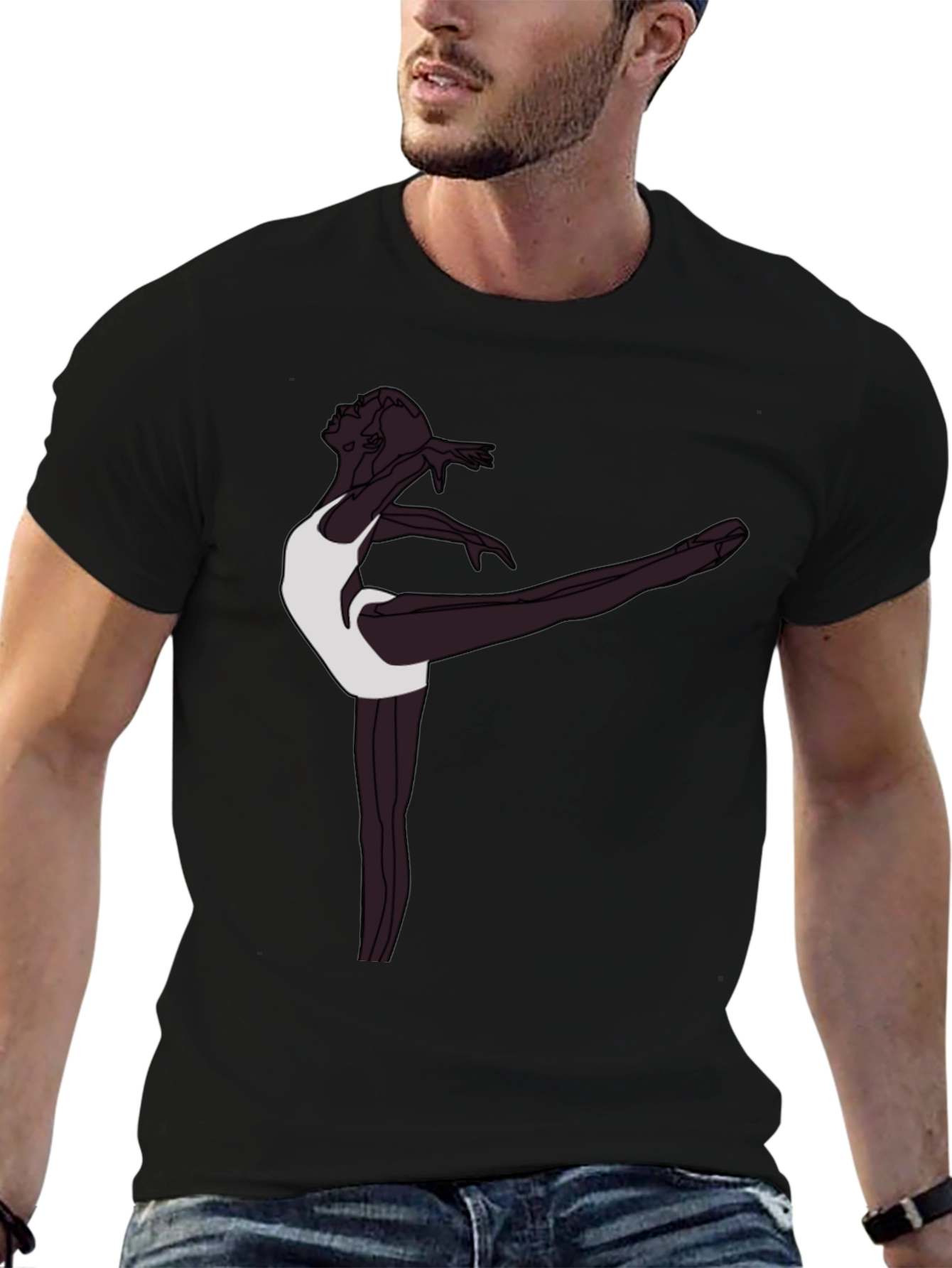 Ballerina Graphic T-Shirt - Sleek Black Tee