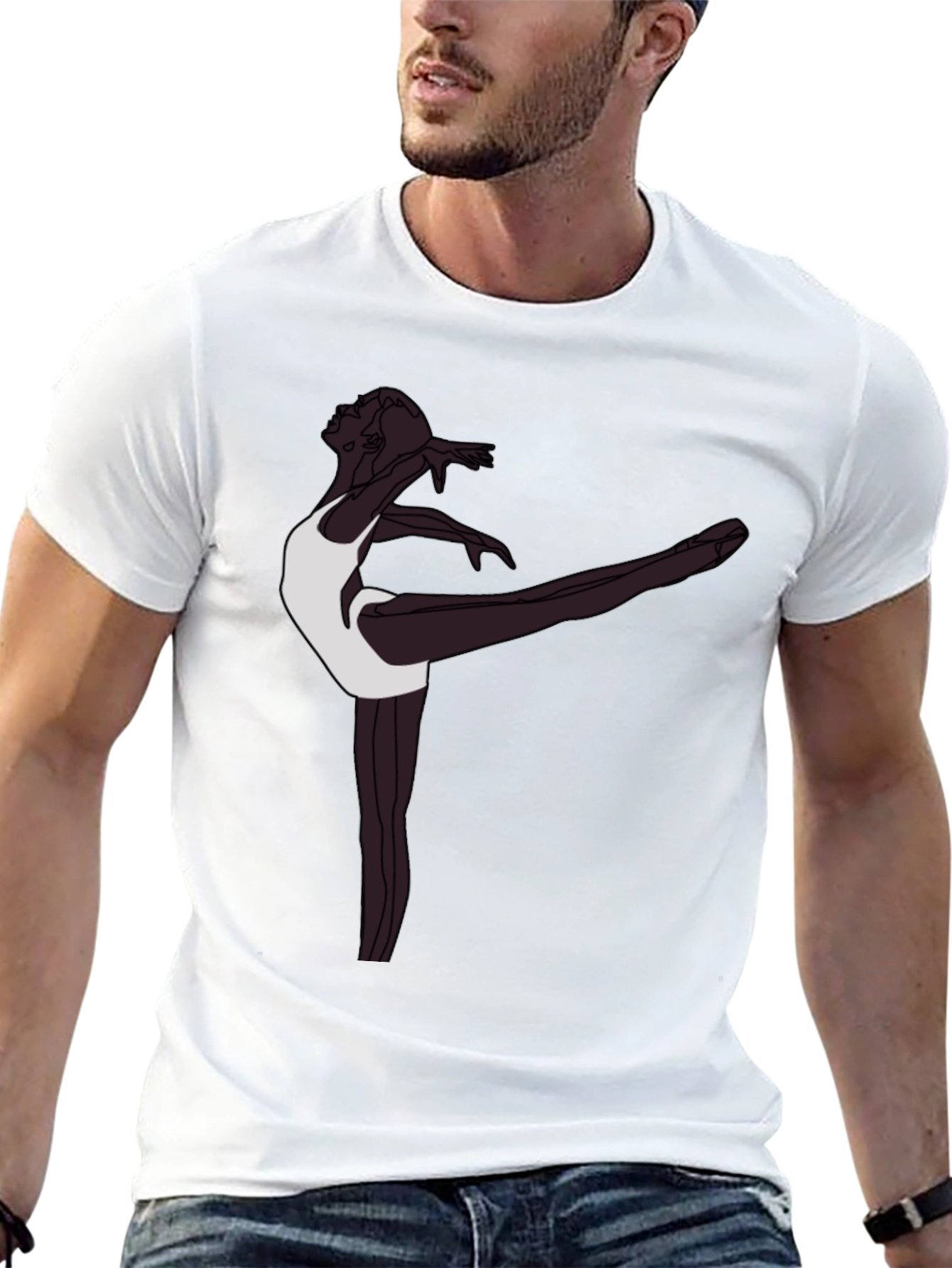 Ballerina Graphic T-Shirt - Sleek Black Tee