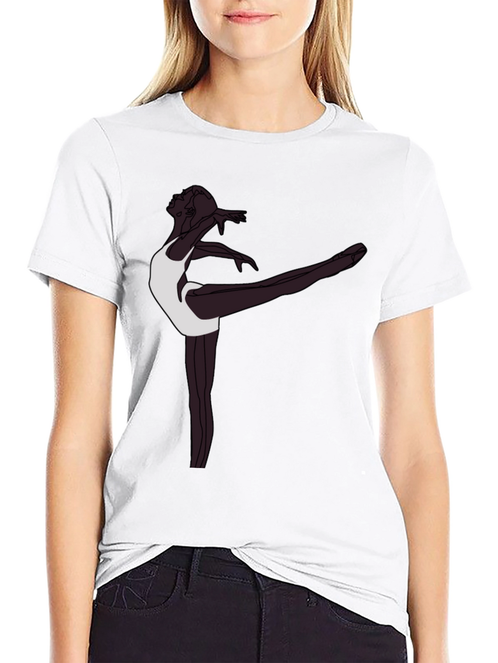 Ballerina Graphic T-Shirt - Sleek Black Tee