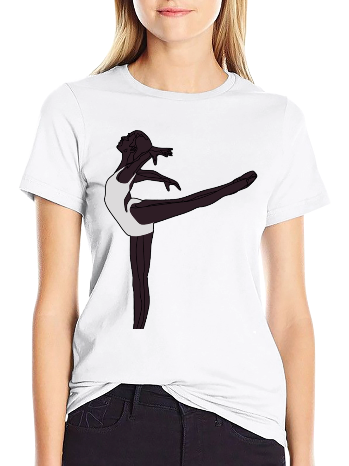 Ballerina Graphic T-Shirt - Sleek Black Tee
