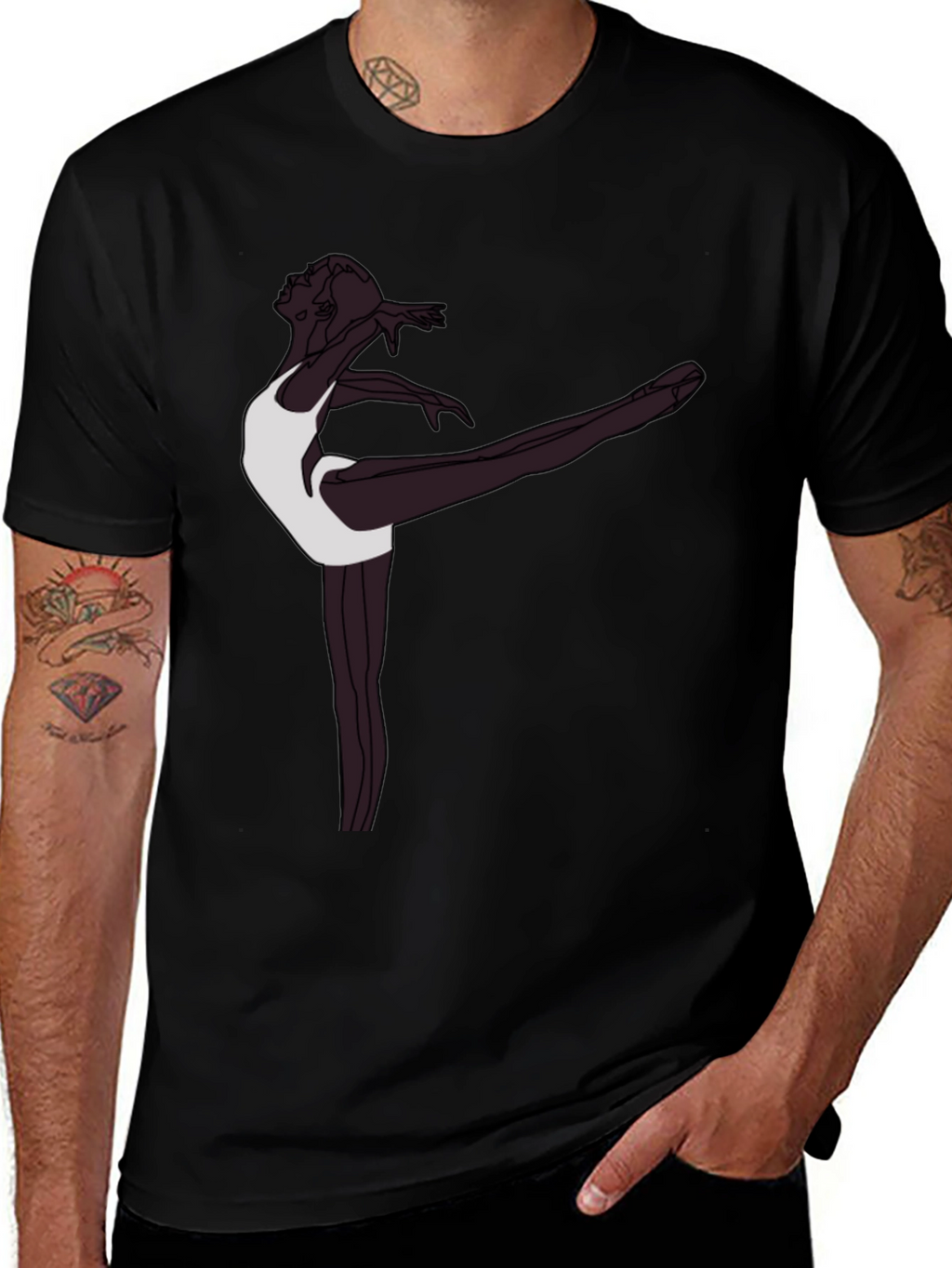 Ballerina Graphic T-Shirt - Sleek Black Tee