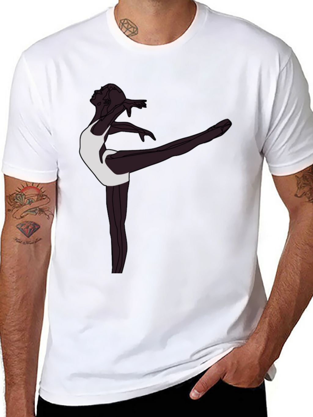 Ballerina Graphic T-Shirt - Sleek Black Tee