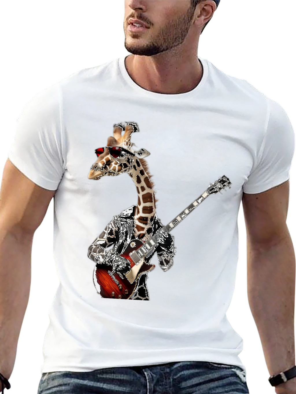 Giraffe Guitarist Graphic Tee