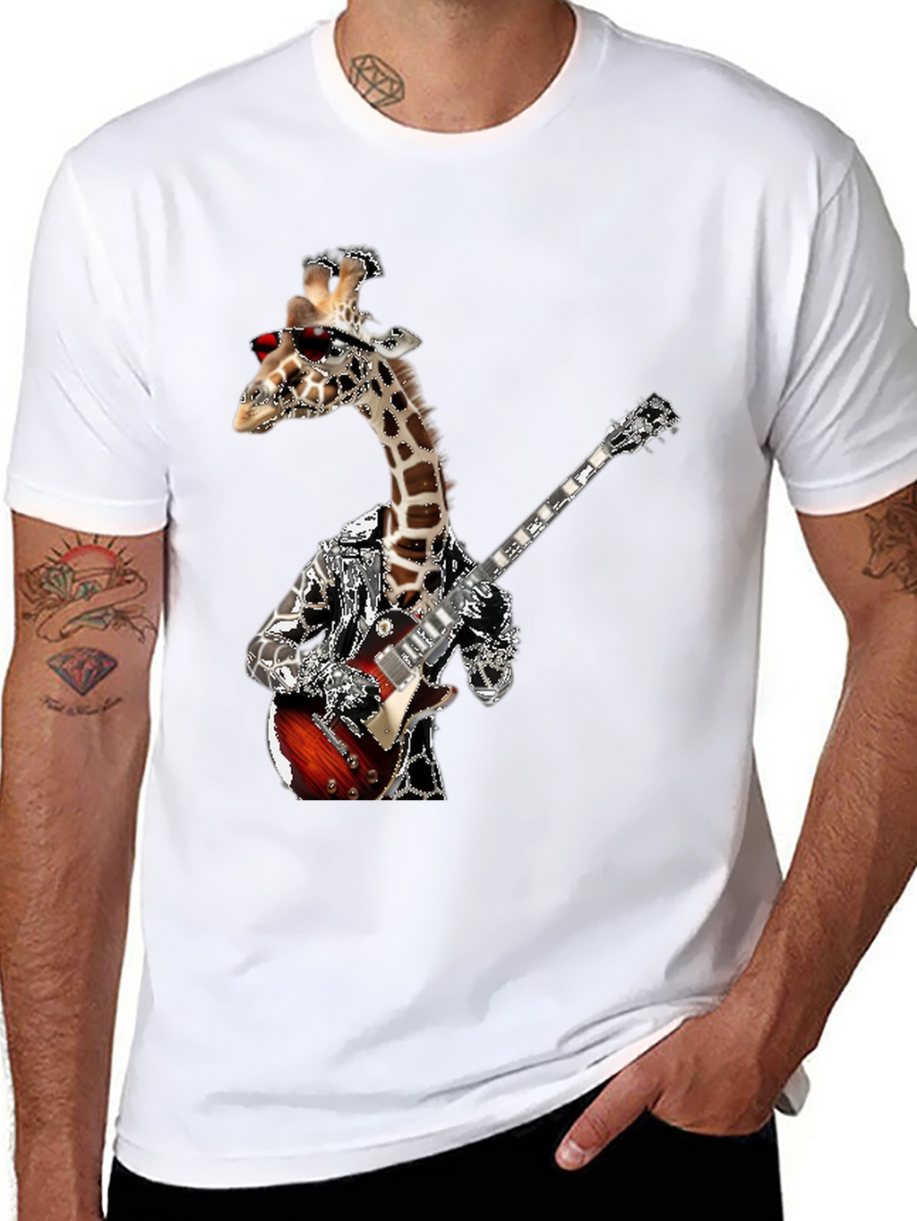 Giraffe Guitarist Graphic Tee