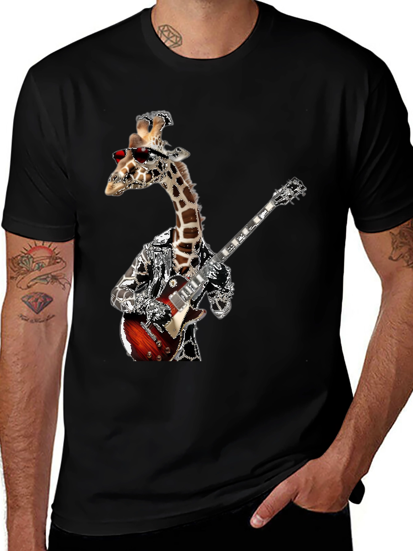 Giraffe Guitarist Graphic Tee