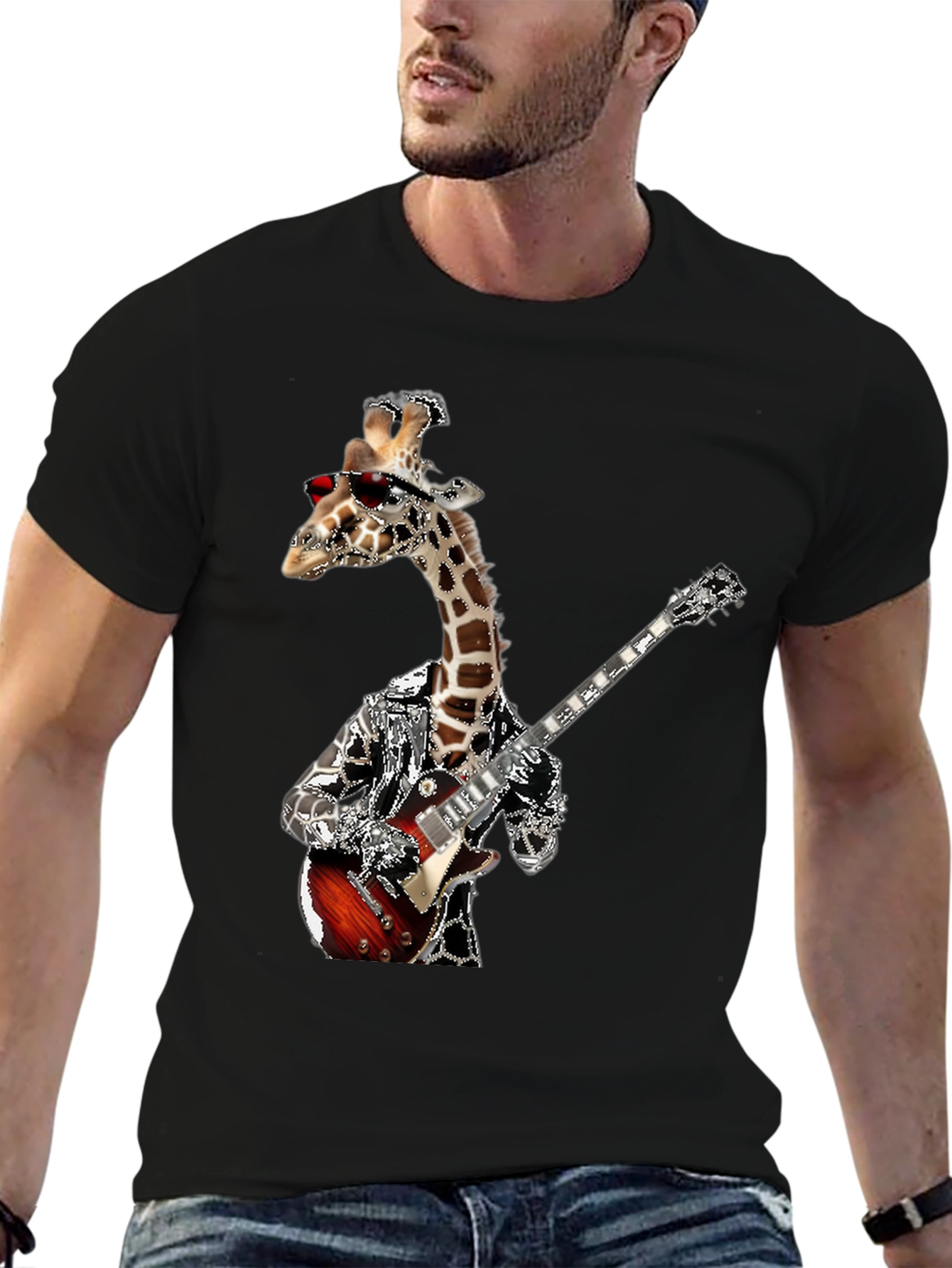 Giraffe Guitarist Graphic Tee