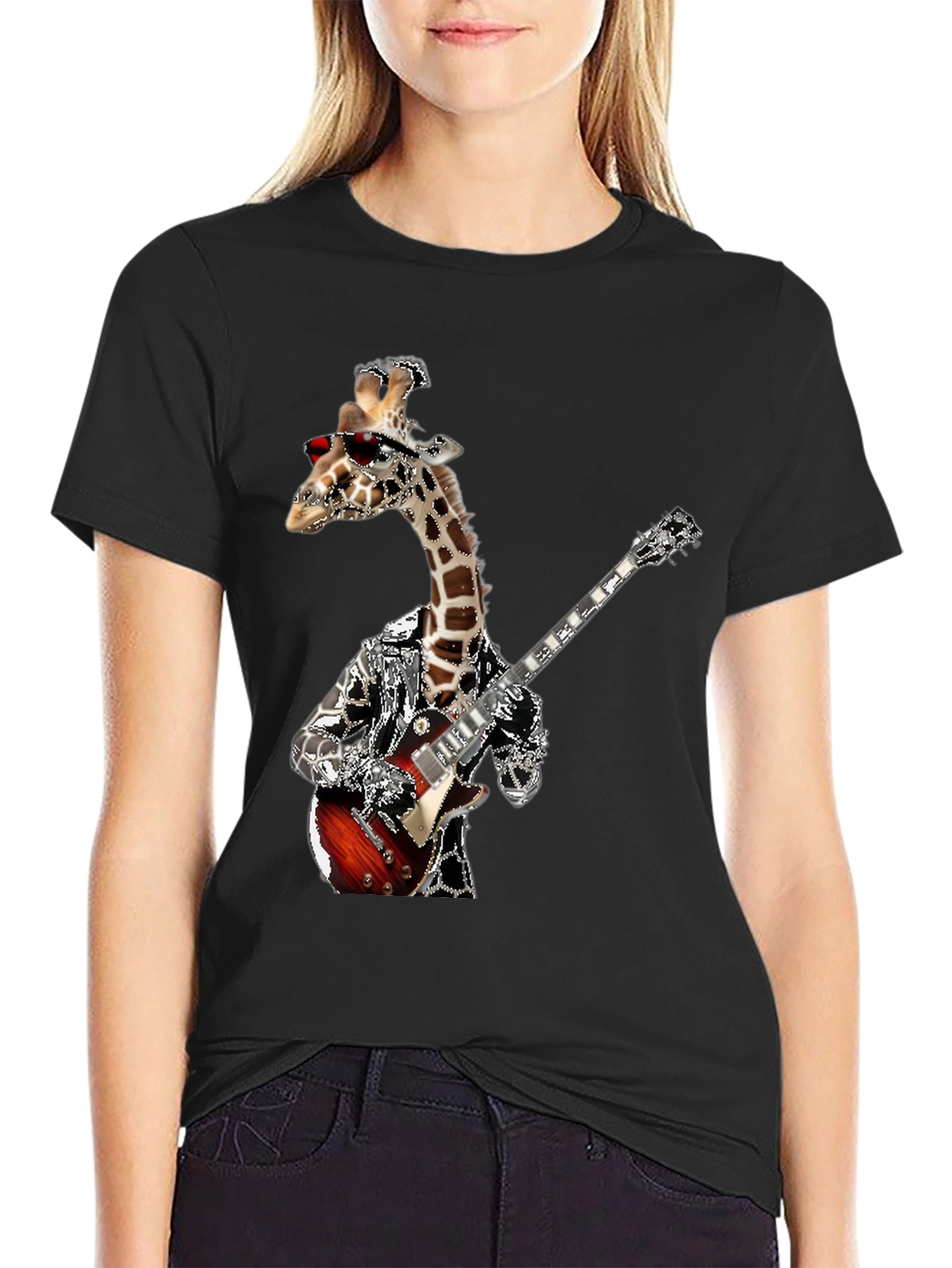 Giraffe Guitarist Graphic Tee