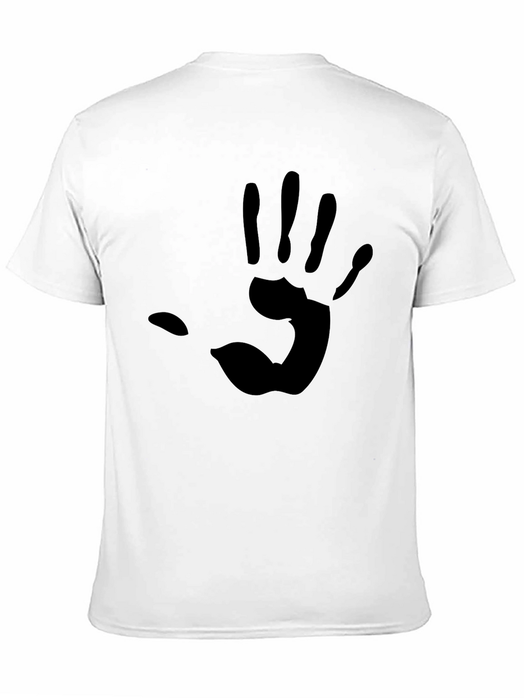 Mens Black T-Shirt with Handprint Design