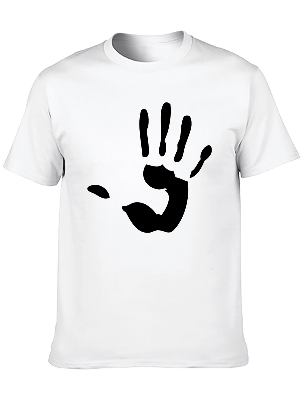 Mens Black T-Shirt with Handprint Design