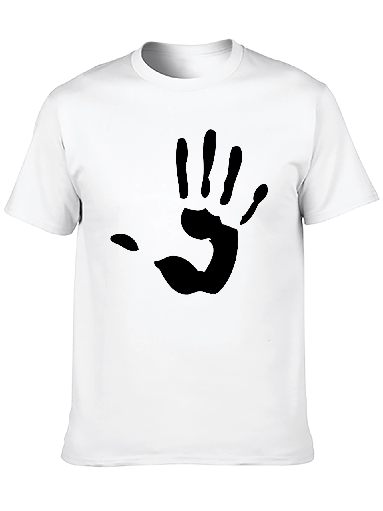 Mens Black T-Shirt with Handprint Design