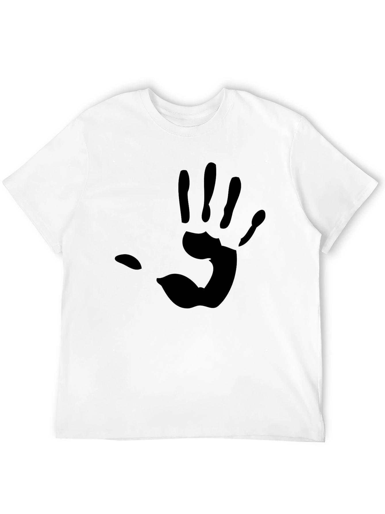 Mens Black T-Shirt with Handprint Design