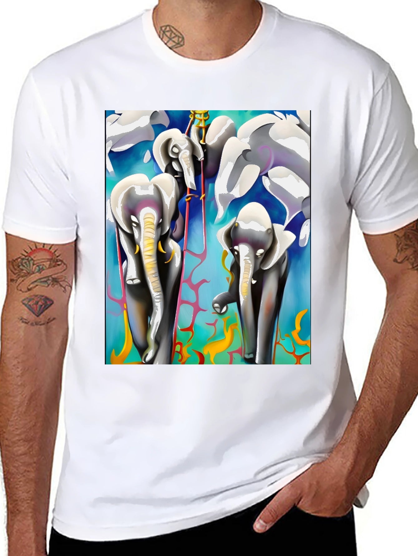 Elephant Art Black Tee