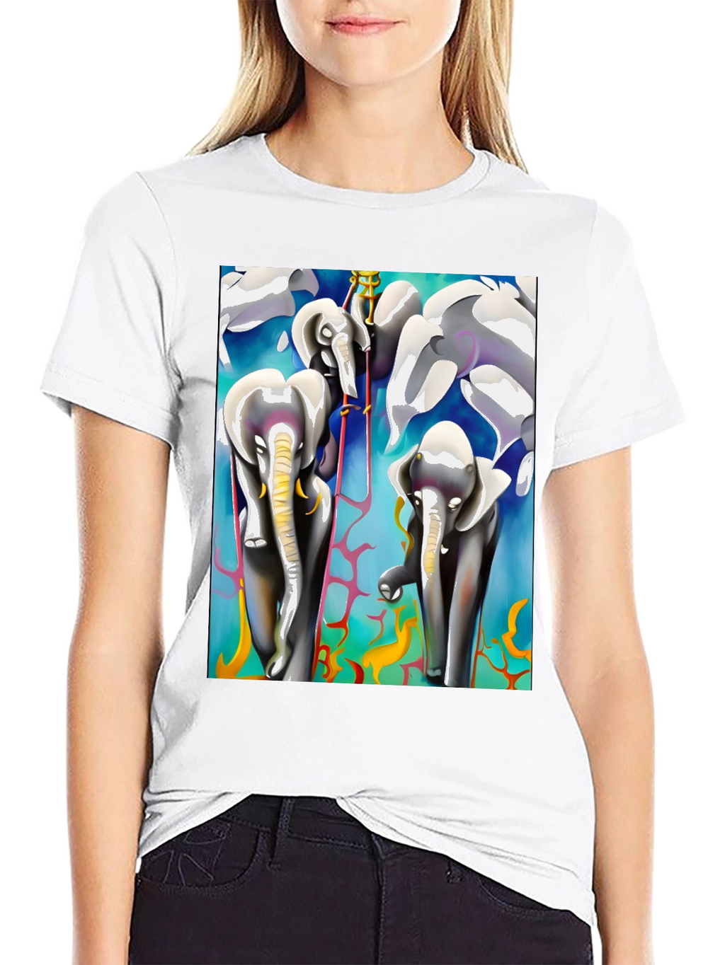 Elephant Art Black Tee