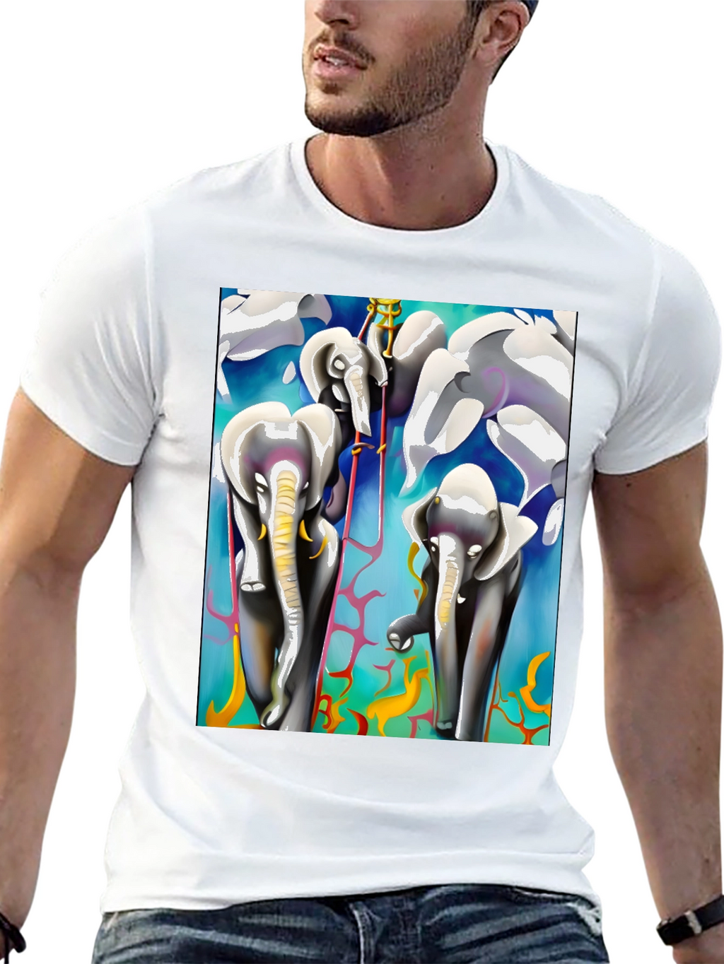 Elephant Art Black Tee
